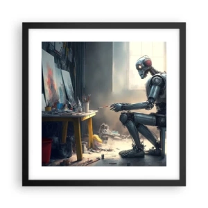 Poszter fehér keretben - Az alkotás aktusa - 40x40 cm