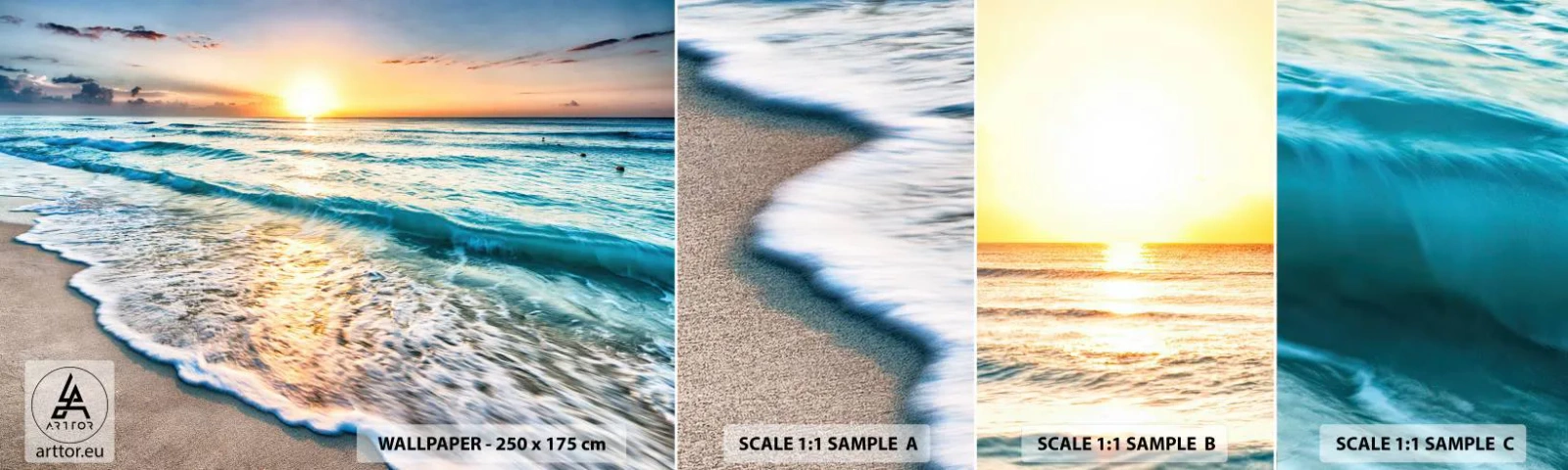 Fotótapéta Minta Öntapadós Deluxe Sticker - Érdemes megnézni - Tájkép, Strand, Napnyugta - 100x30 cm