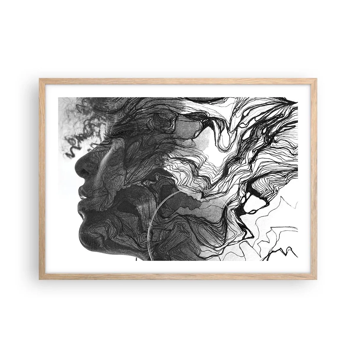 Poszter világos tölgy keretben - Álmokba gabalyodva - 70x50 cm