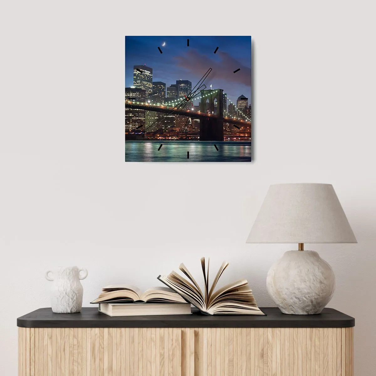 Falióra, Óra - Ragyogó éjszaka - 40x40 cm