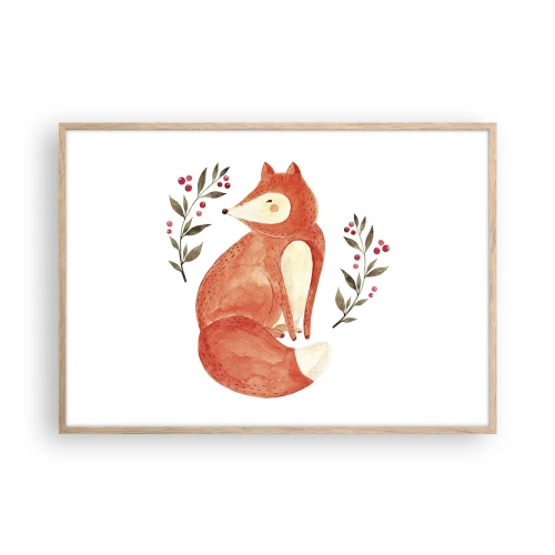 Poszter világos tölgy keretben - Kis vörös hajú - 100x70 cm