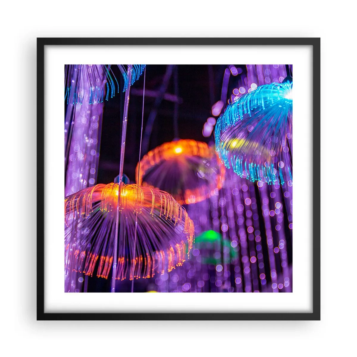 Poszter fehér keretben - Világító szökőkút - 50x50 cm