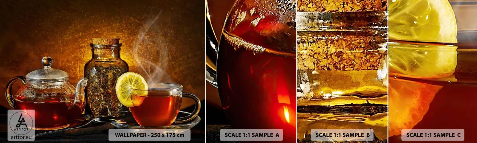 Fotótapéta Minta Standard Eco - A holland mesterek stílusában - Gasztronómia, Tea, Teáscsésze - 100x30 cm