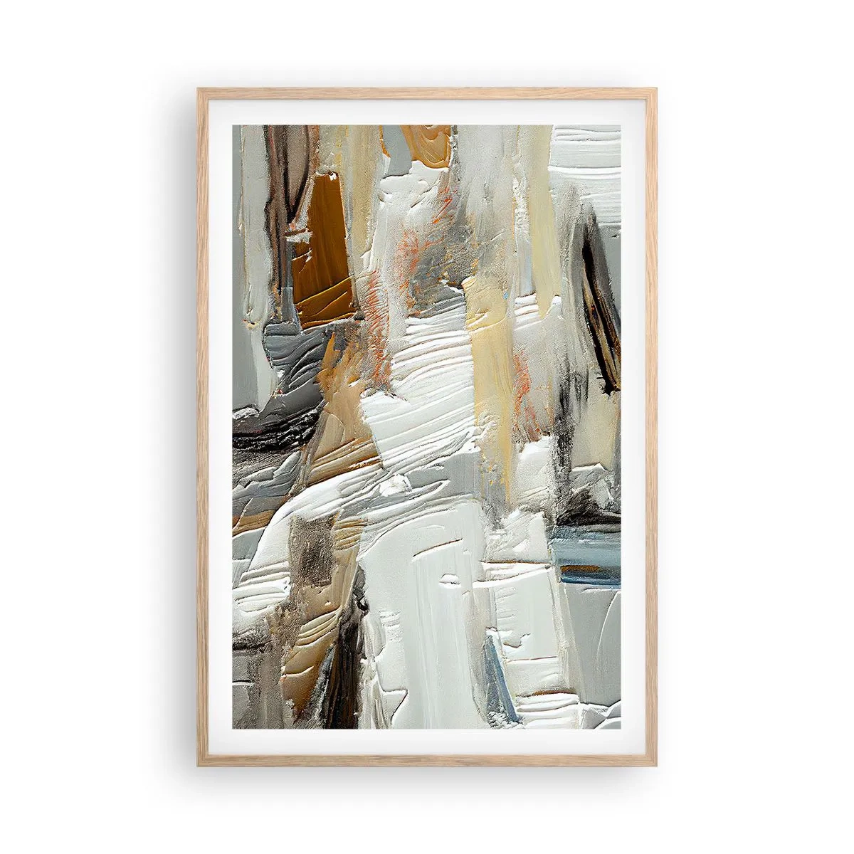Poszter világos tölgy keretben - Színes rétegződés - 61x91 cm