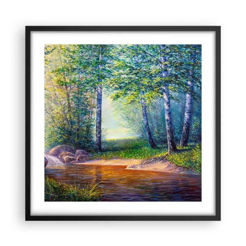 Poszter fehér keretben - Idilli táj - 50x50 cm