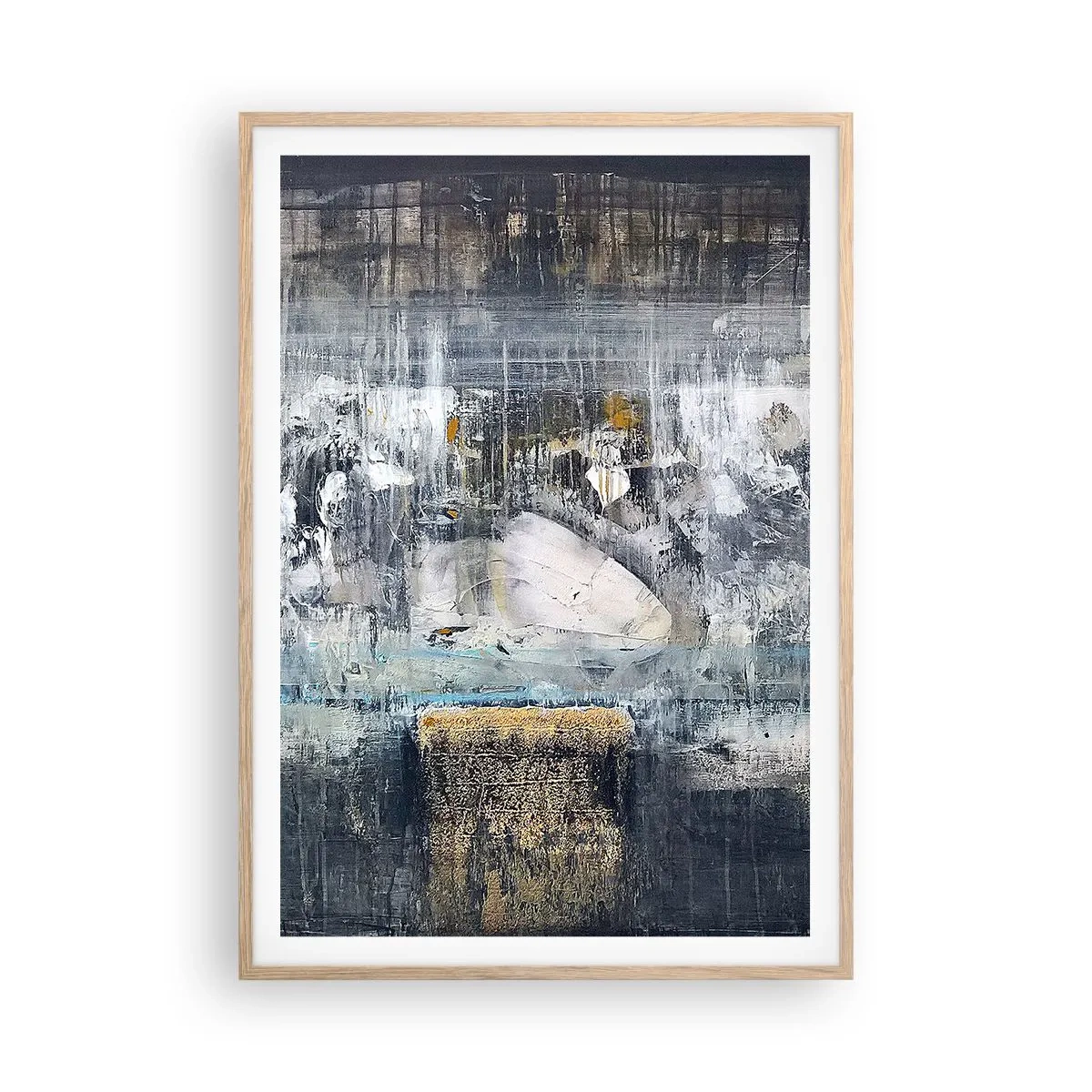 Poszter világos tölgy keretben - Mint a jégen, mint a csomón - 70x100 cm