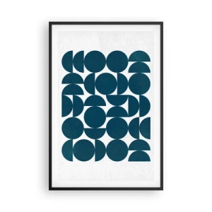Poszter fehér keretben - Körök és félkörök - 61x91 cm