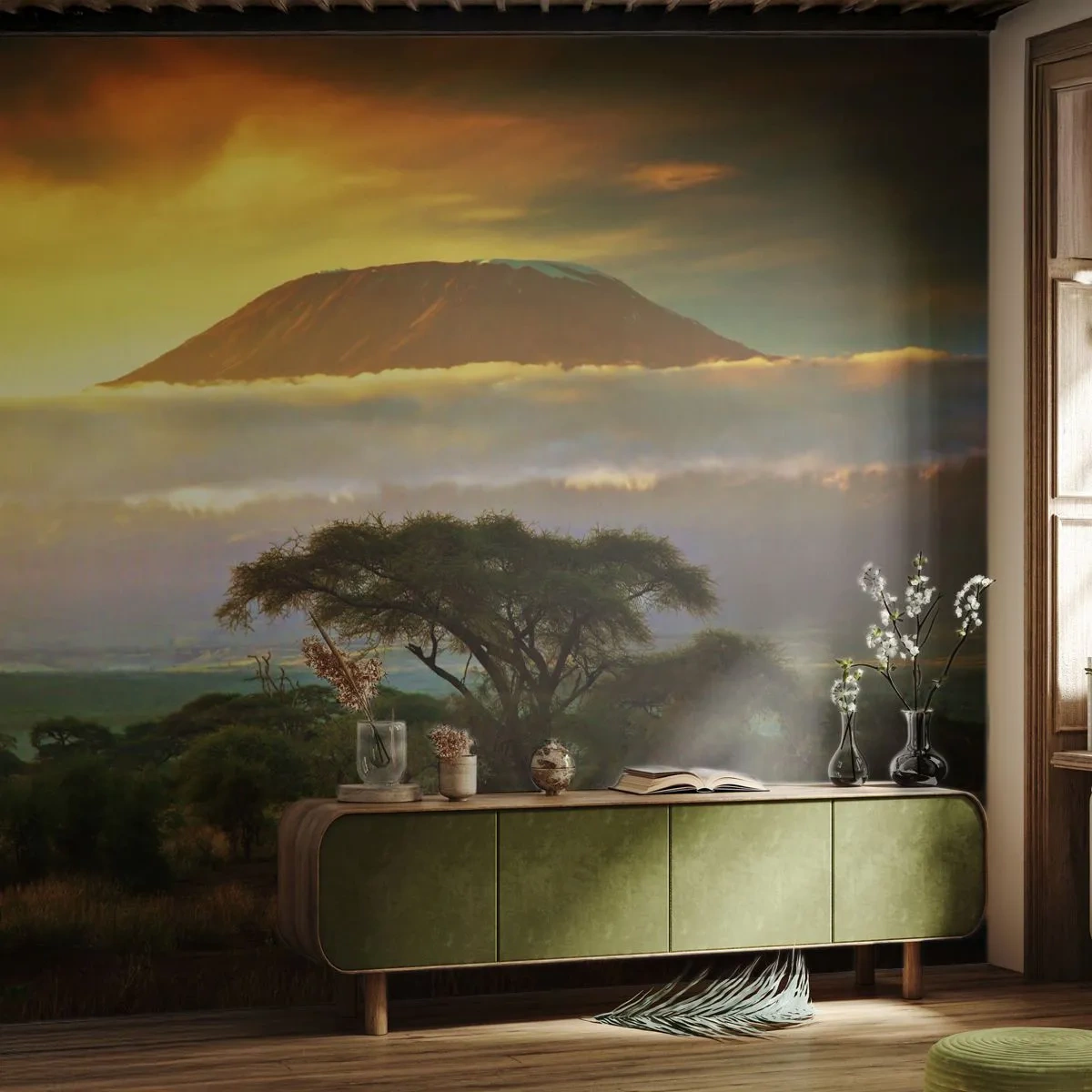 Fotótapéta Premium Canvas - Utazó álma - Tájkép, Kilimandzsáró-hegy, Afrika - 200x140 cm