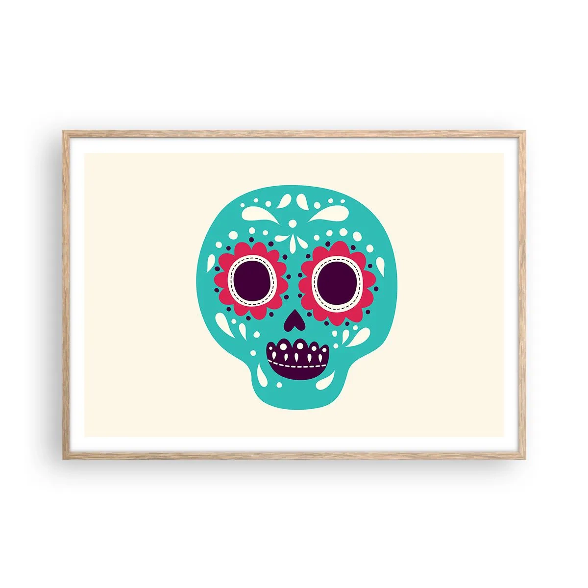 Poszter világos tölgy keretben - Az élet - szórakozás a halálig - 100x70 cm