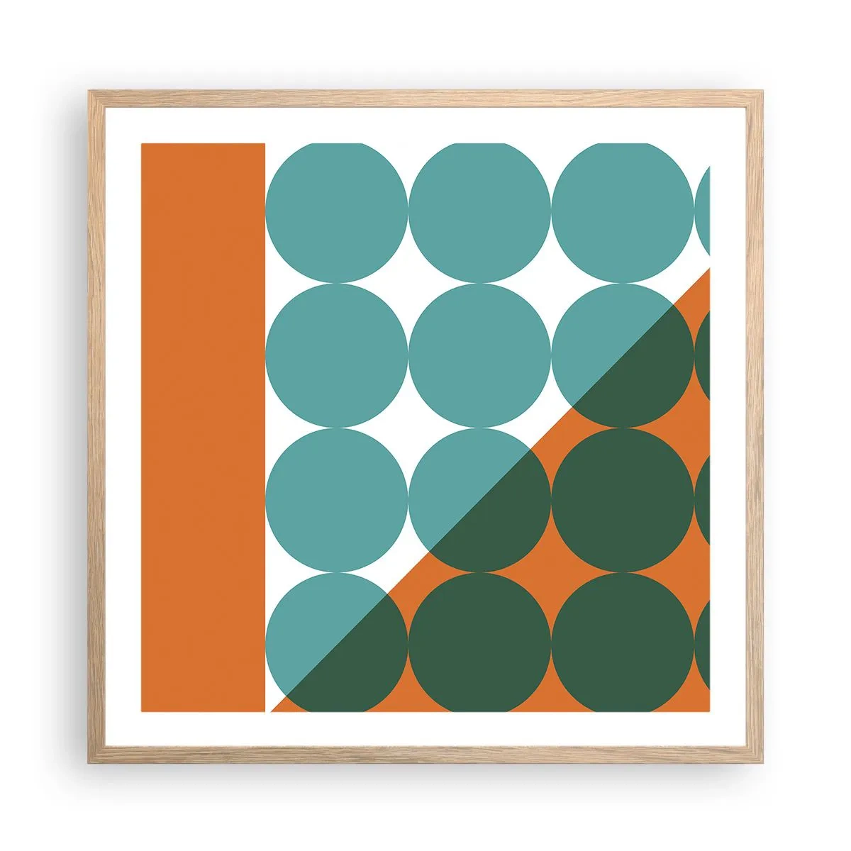 Poszter világos tölgy keretben - Felfelé és átlósan - 60x60 cm