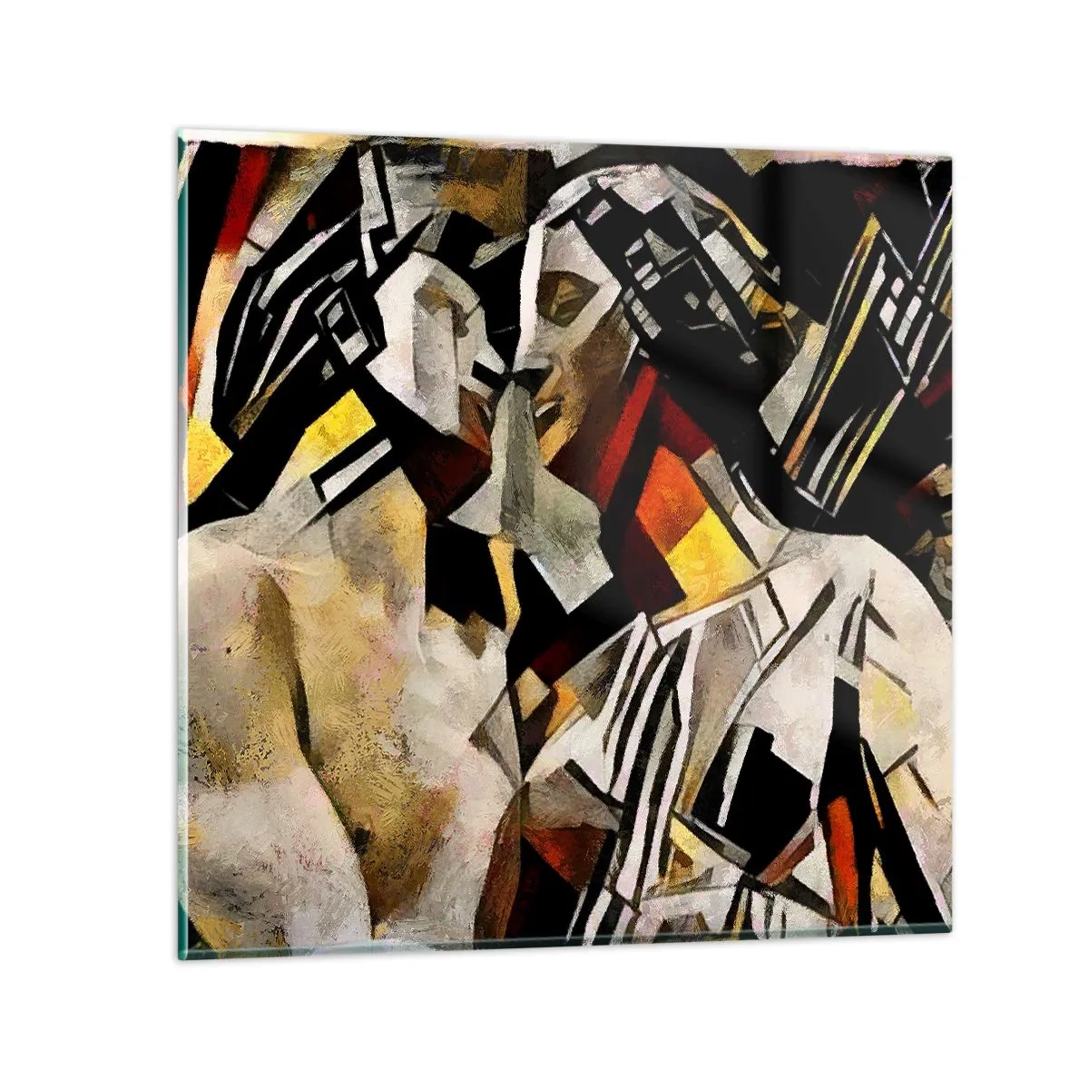 Üveg kép - Szoborszerű csók - 30x30 cm