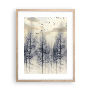 Poszter világos tölgy keretben - Erdei szellemek - 40x50 cm