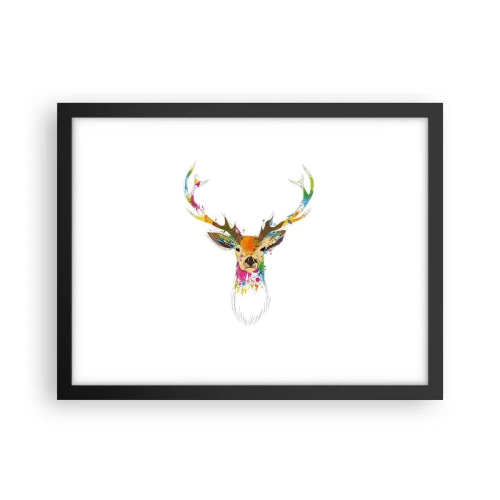 Poszter fehér keretben - Színben fürdő gyengéd szarvas - 40x30 cm