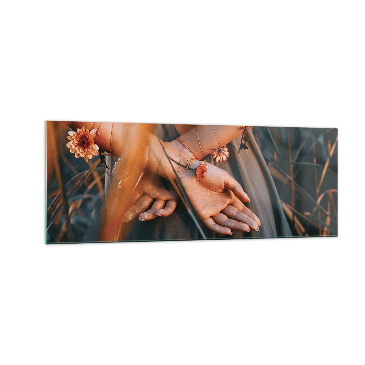 Üveg kép - Kapcsolatban a természettel - 140x50 cm