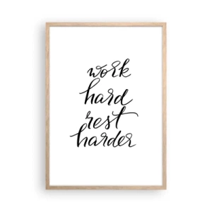 Poszter világos tölgy keretben - Élet egyensúly - 50x70 cm