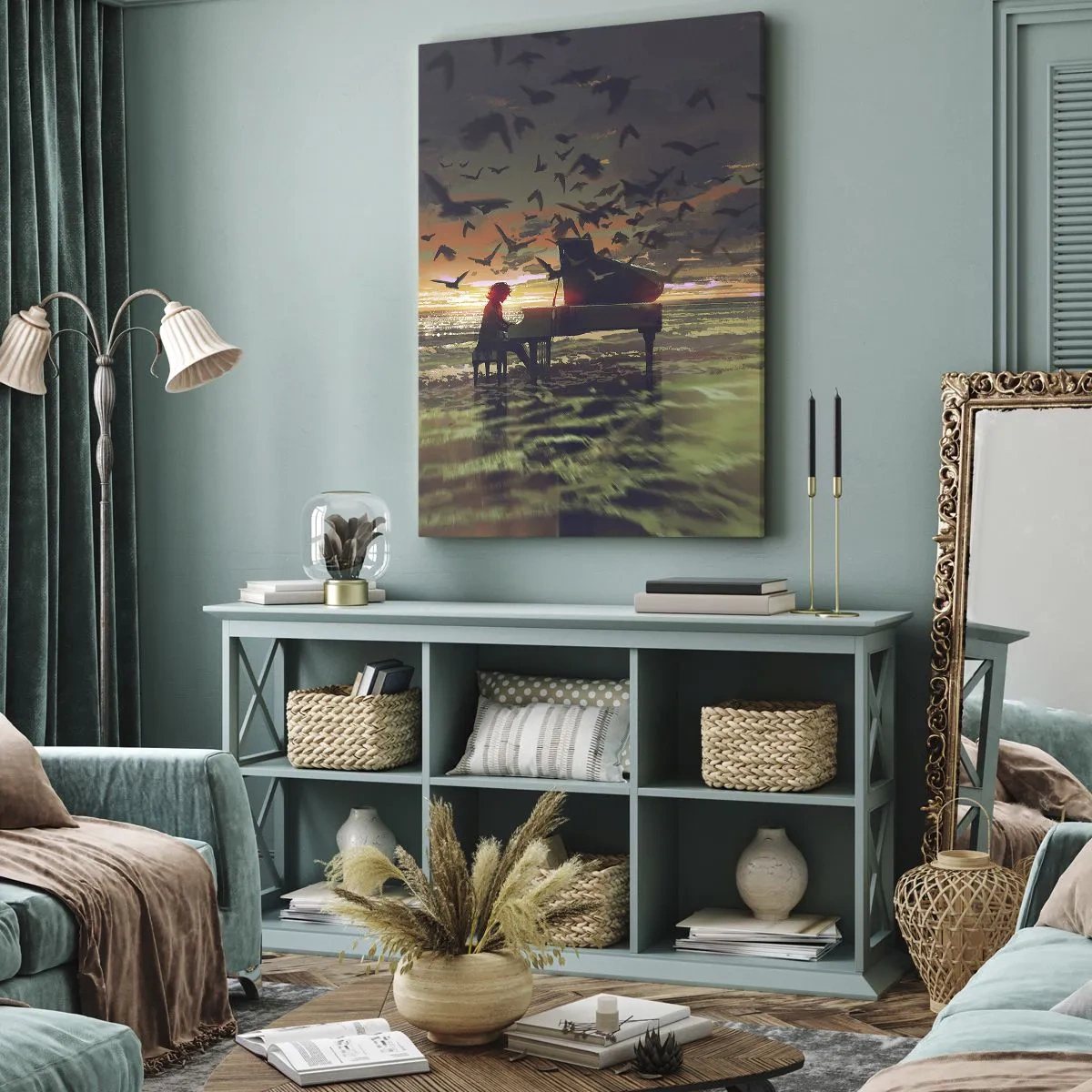 Vászonkép - Koncert zongorára és a hullámokra - 70x100 cm