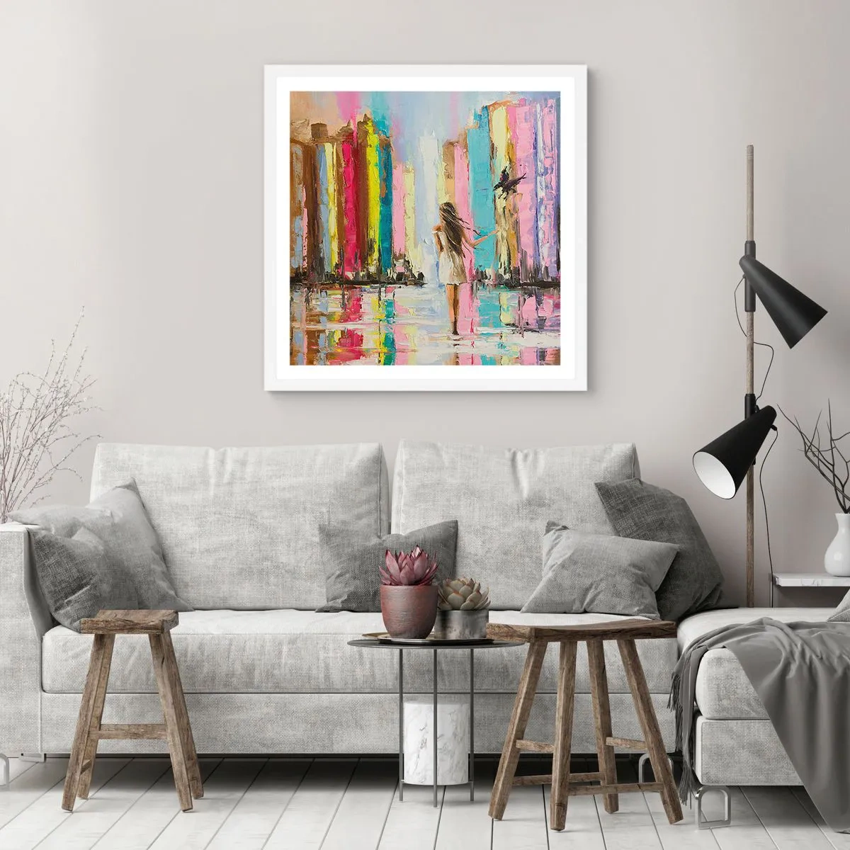 Poszter fekete keretben - Kövessél - 50x50 cm