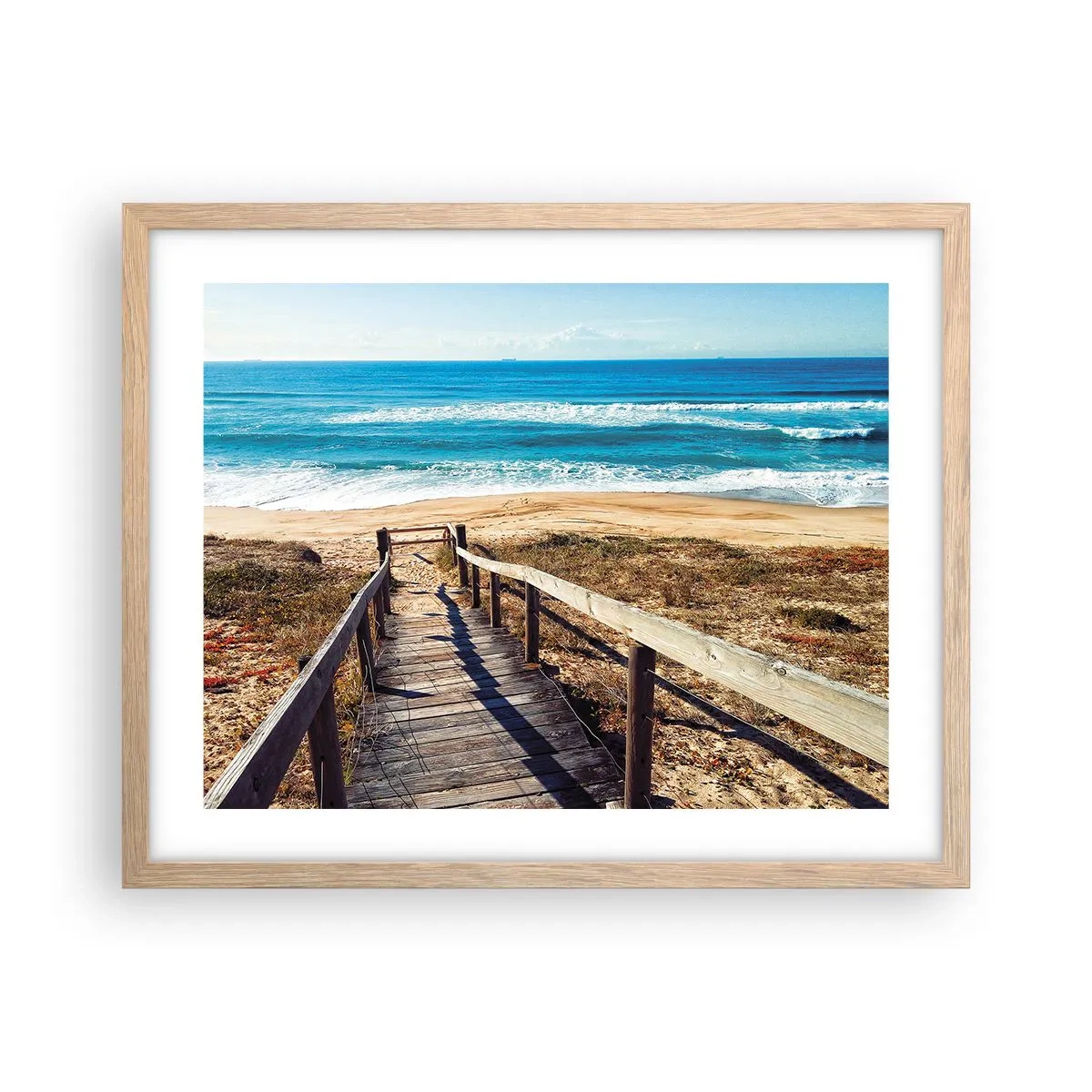 Poszter világos tölgy keretben - Fuss! - 50x40 cm