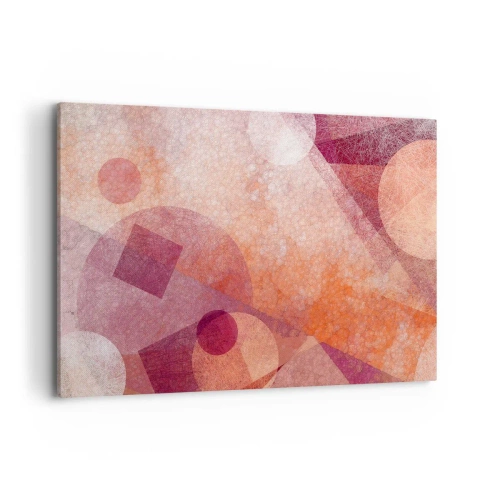 Vászonkép - Geometriai transzformációk rózsaszínben - 120x80 cm