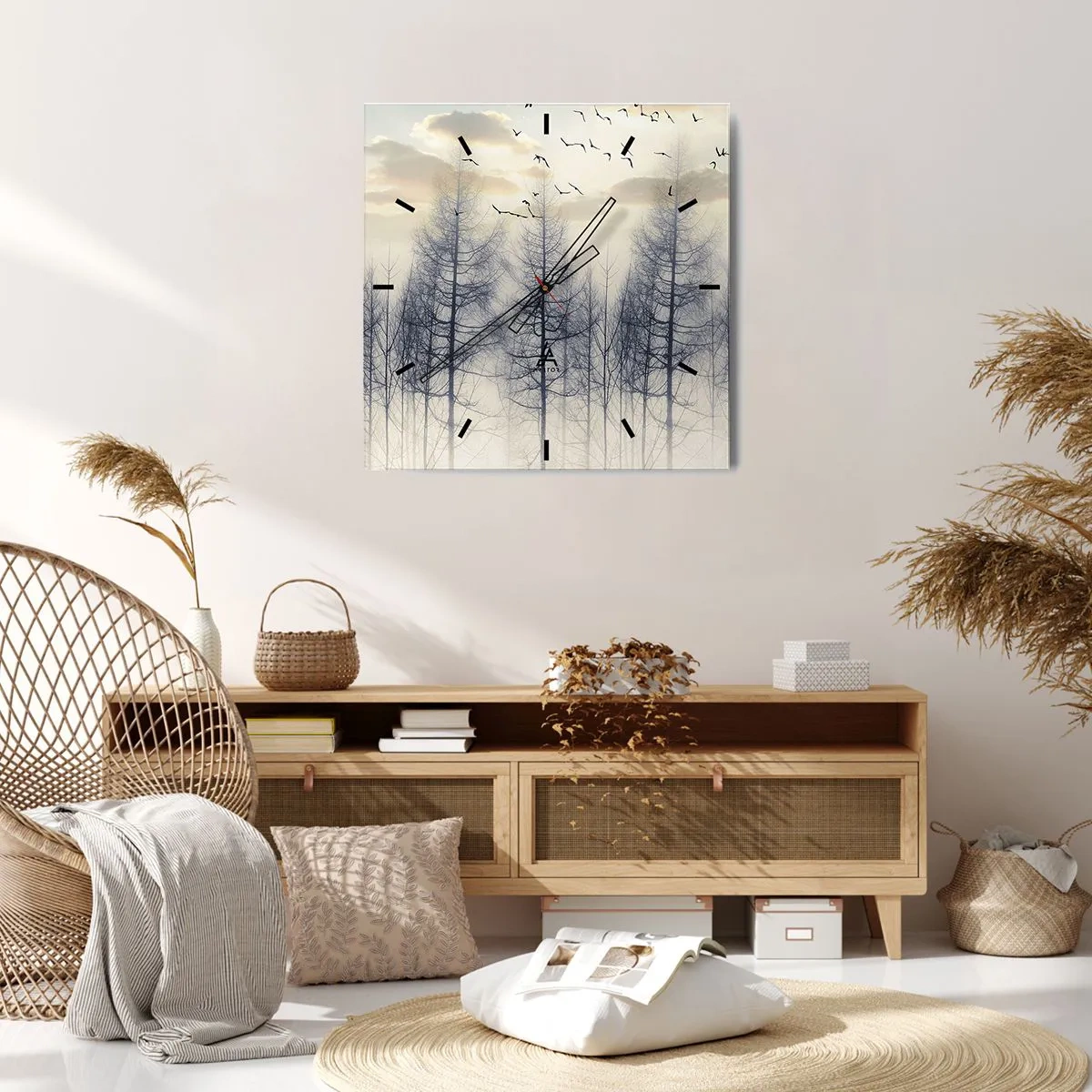 Falióra, Óra - Erdei szellemek - 40x40 cm