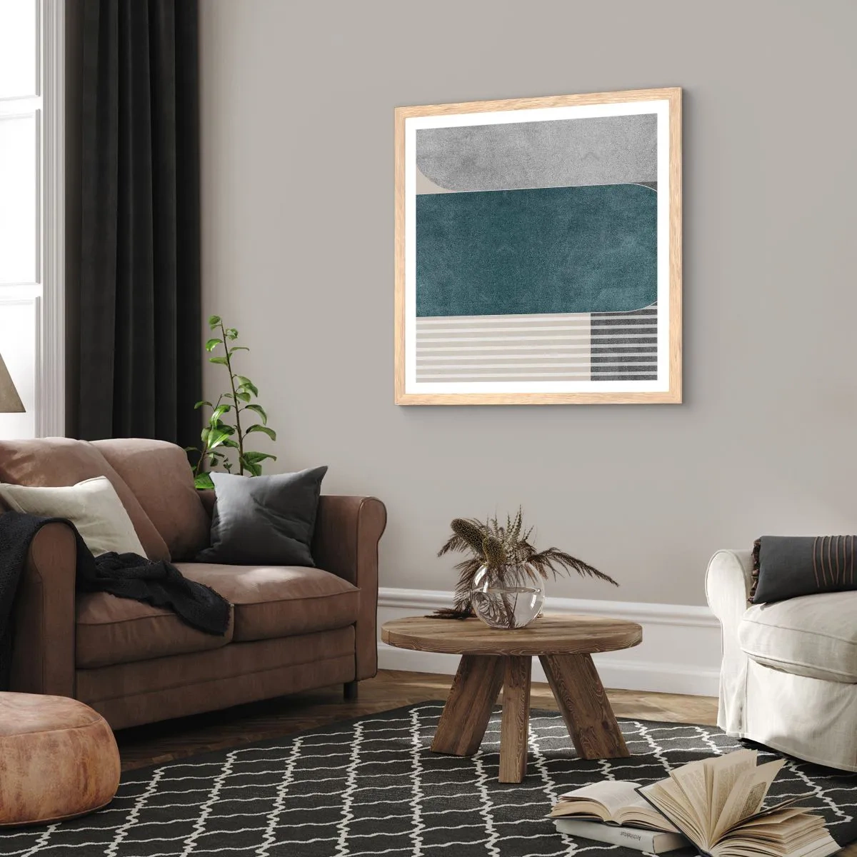 Poszter világos tölgy keretben - Vízszintes kompozíció - 30x30 cm