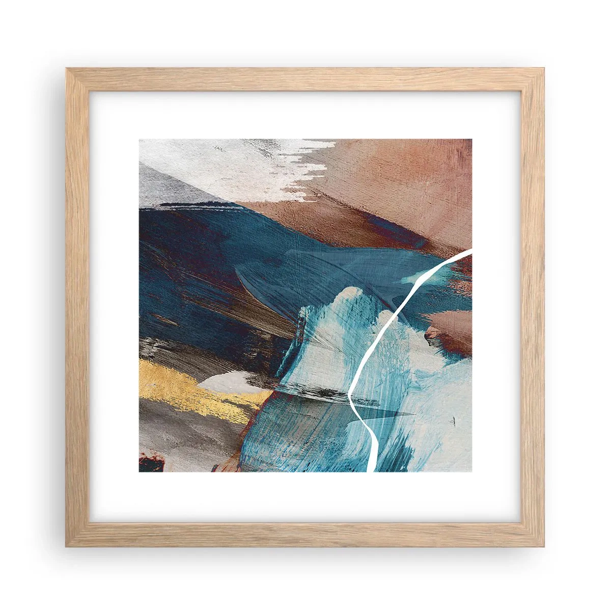 Poszter világos tölgy keretben - Lelkesedéssel és energiával - 30x30 cm