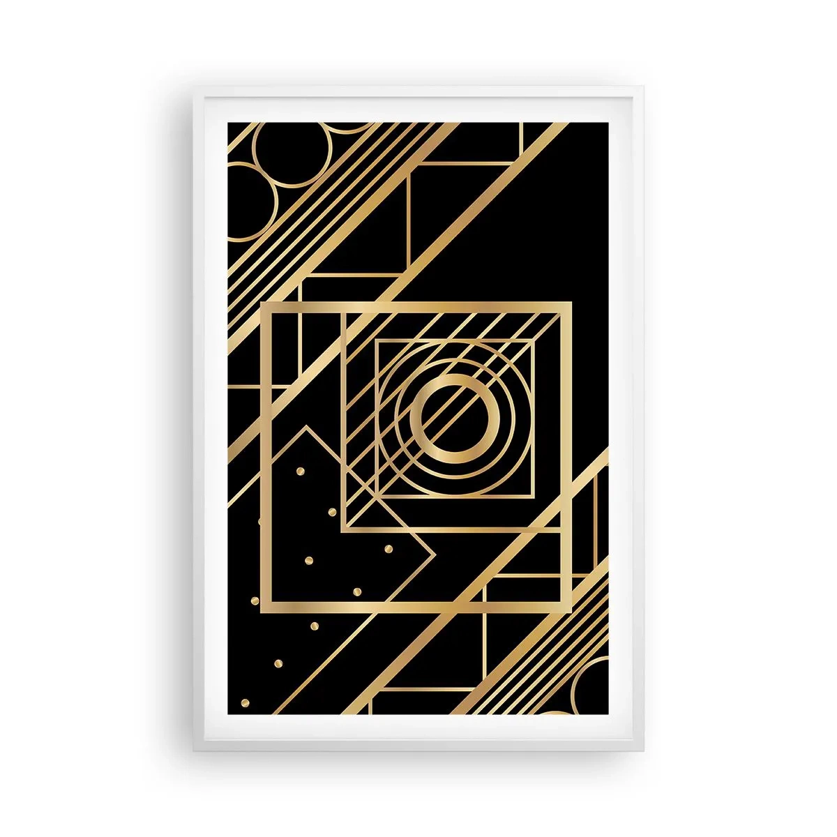 Poszter fekete keretben - Arany geometria - 61x91 cm