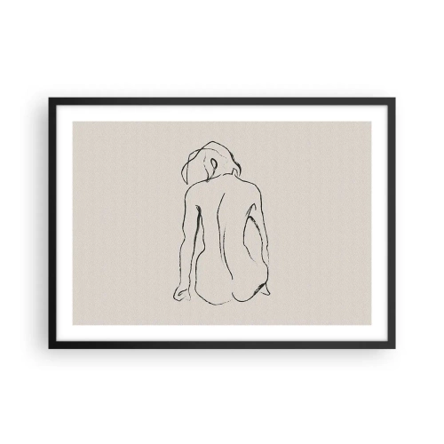 Poszter fehér keretben - Lány meztelenül - 70x50 cm