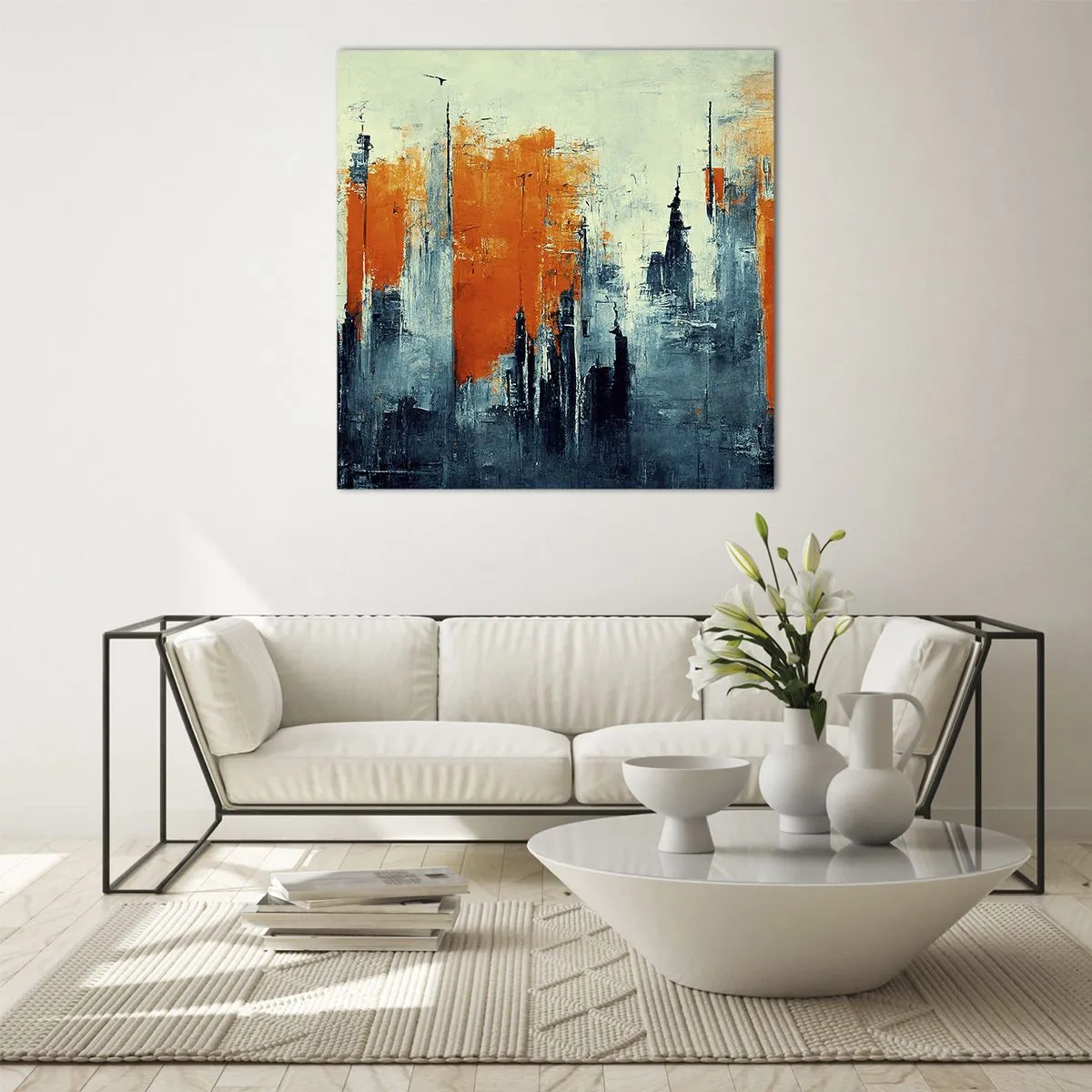 Üveg kép - Kortárs tájkép - 40x40 cm