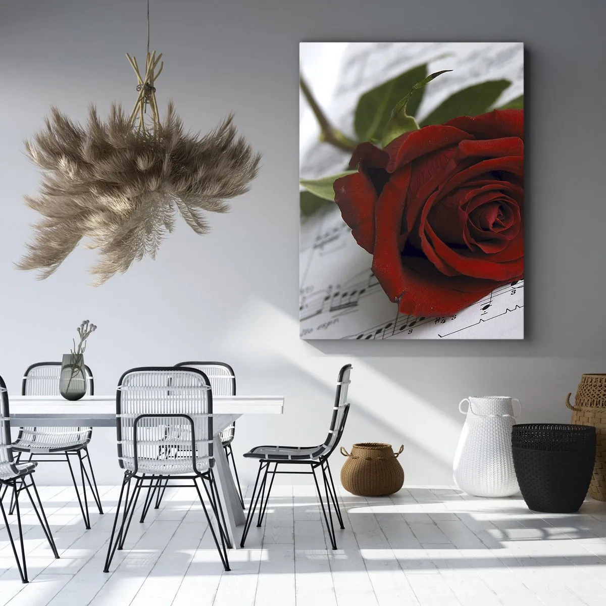 Vászonkép - Érzések zenéje skarlátvörös színben - 50x70 cm