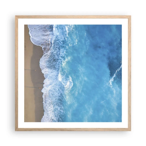 Poszter világos tölgy keretben - A kék ereje - 60x60 cm