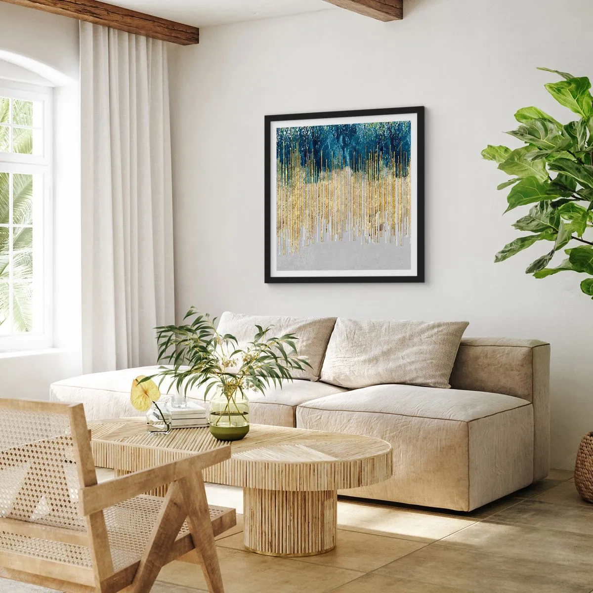 Poszter fehér keretben - Aranyozott határ - 60x60 cm