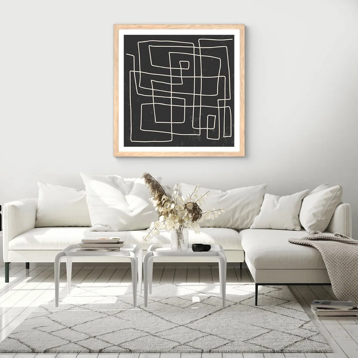 Poszter világos tölgy keretben - Nem olyan egyszerű - 60x60 cm