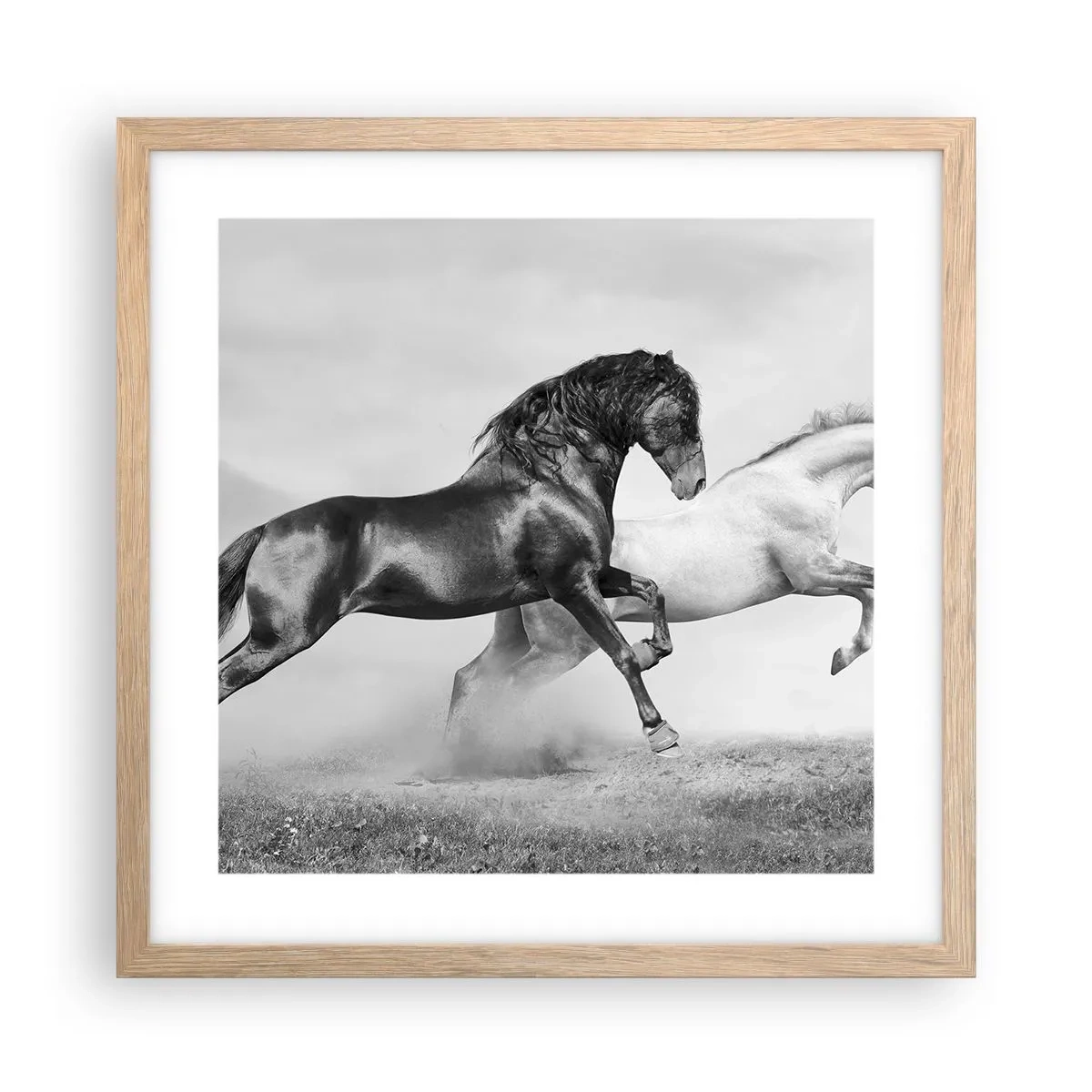 Poszter világos tölgy keretben - Angyalok és démonok - 40x40 cm