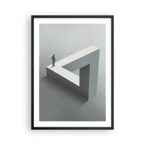 Poszter fehér keretben - Egy ábra egy lehetetlen geometriai alakzaton - 50x70cm - És mégis lehetséges - Modern fali dekoráció nappalihoz és hálószobához ARTTOR
