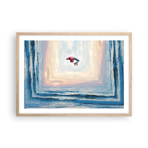 Poszter világos tölgy keretben - Egy másik dimenzióba - 70x50 cm