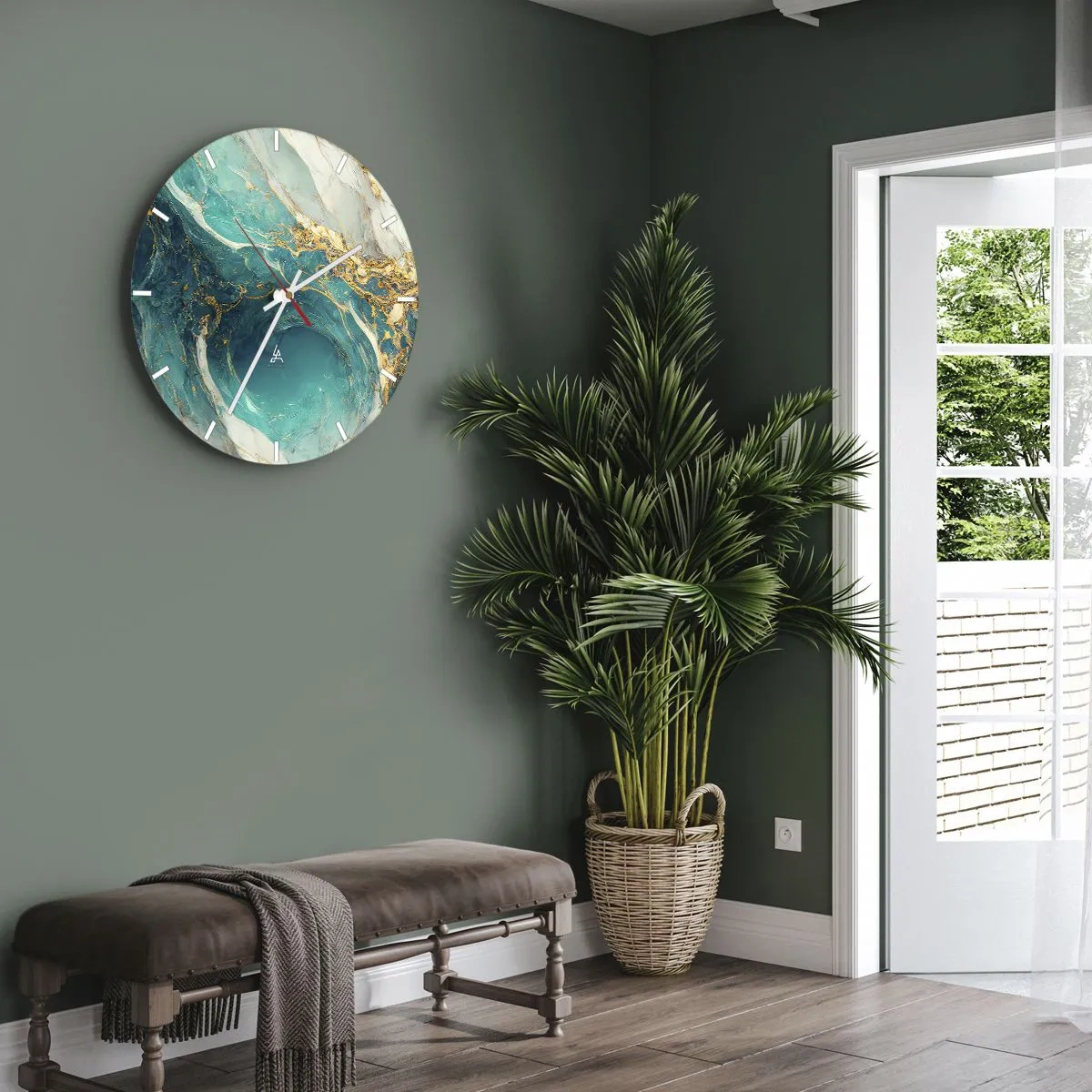 Falióra, Óra - Kompozíció aranyvénákkal - 40x40 cm