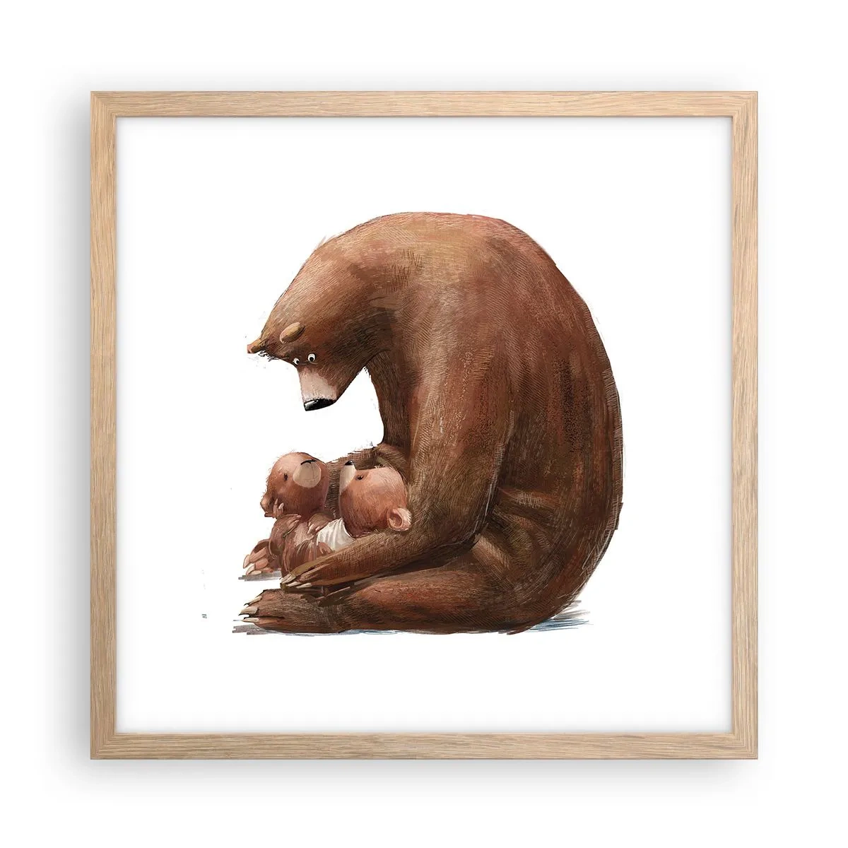 Poszter világos tölgy keretben - Szép álmokat gyerekek - 40x40 cm