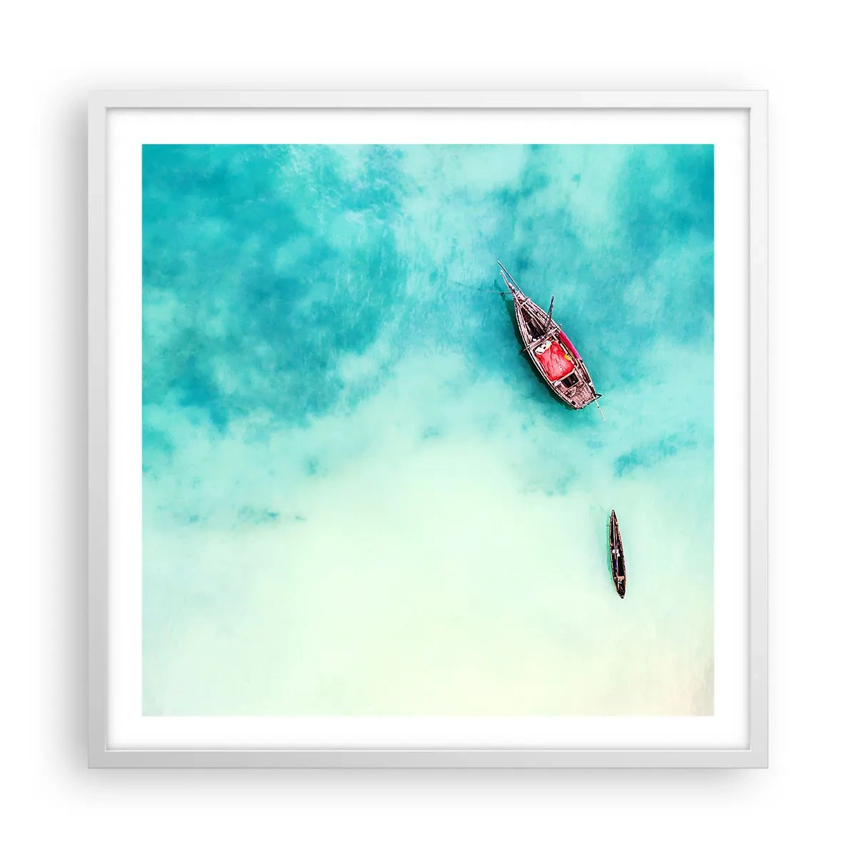 Poszter fekete keretben - A Zanzibár strandjain, amikor sok a víz... - 60x60 cm