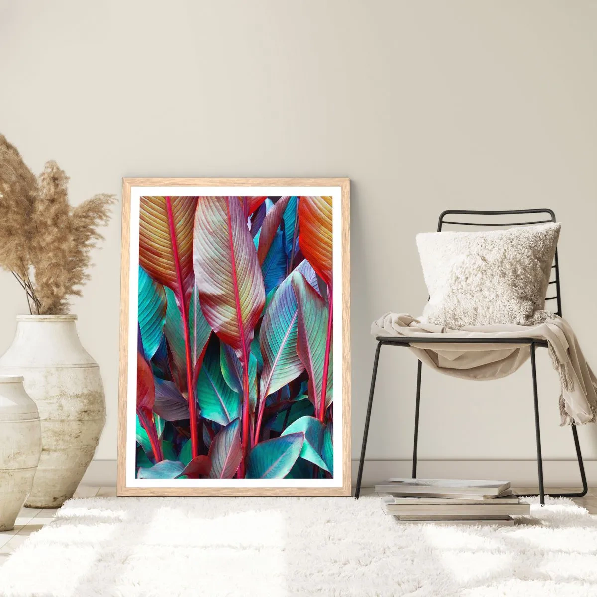 Poszter világos tölgy keretben - Egy színes sűrű - 40x50 cm