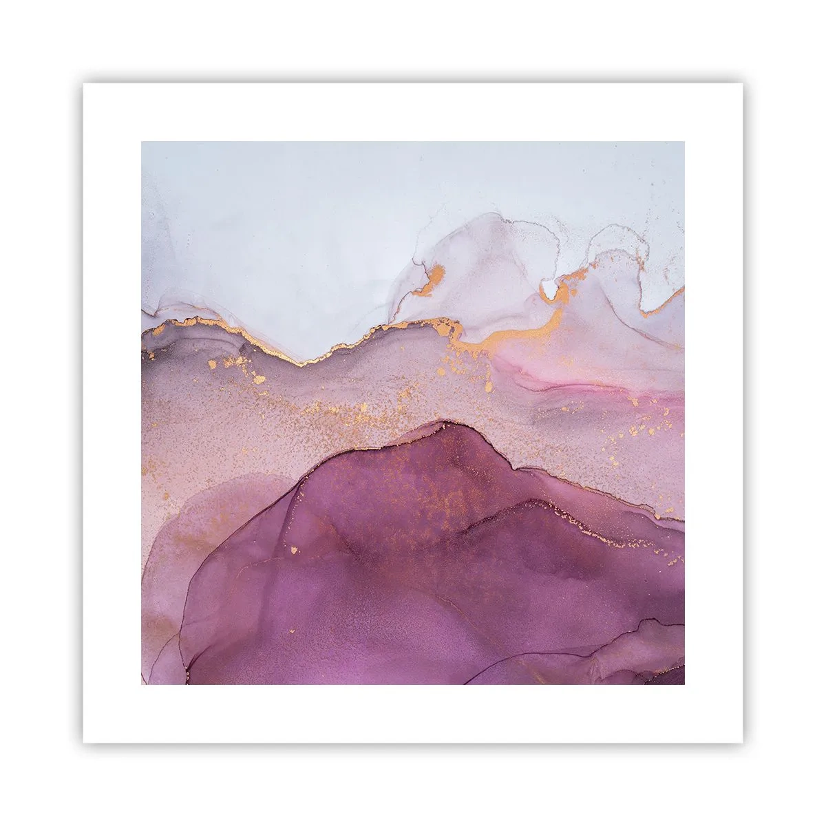 Poszter - Lila és orgonaszínű hullámok - 40x40 cm
