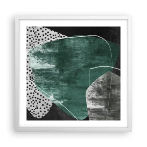 Poszter fekete keretben - Színes absztrakció aranypehellyel - 50x50 cm