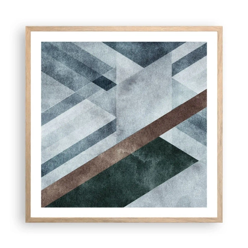 Poszter világos tölgy keretben - A geometria kifinomult eleganciája - 60x60 cm