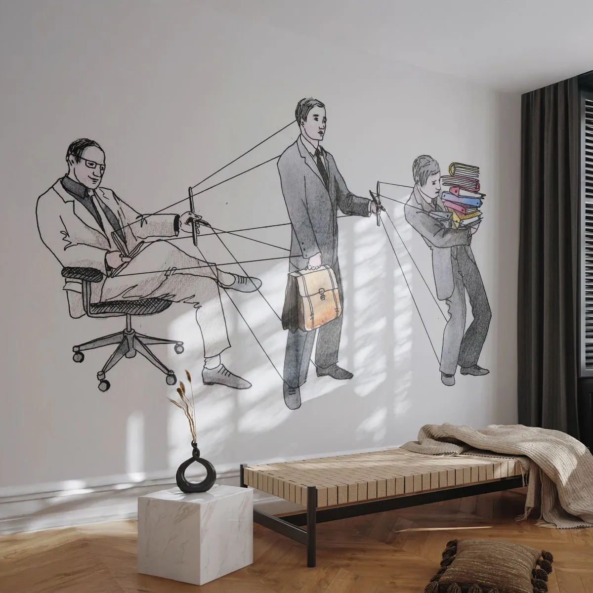 Egyedi tapéta Premium Canvas - Mindenkinek megvan a maga gazdája - Absztrakció, Férfi, Munka