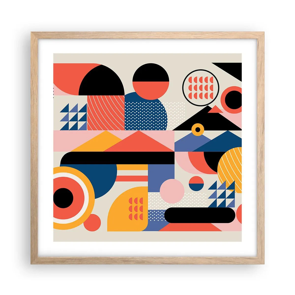 Poszter világos tölgy keretben - Összetétel: játszadozzunk - 50x50 cm