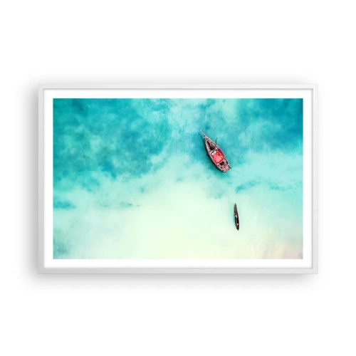 Poszter fekete keretben - A Zanzibár strandjain, amikor sok a víz... - 91x61 cm