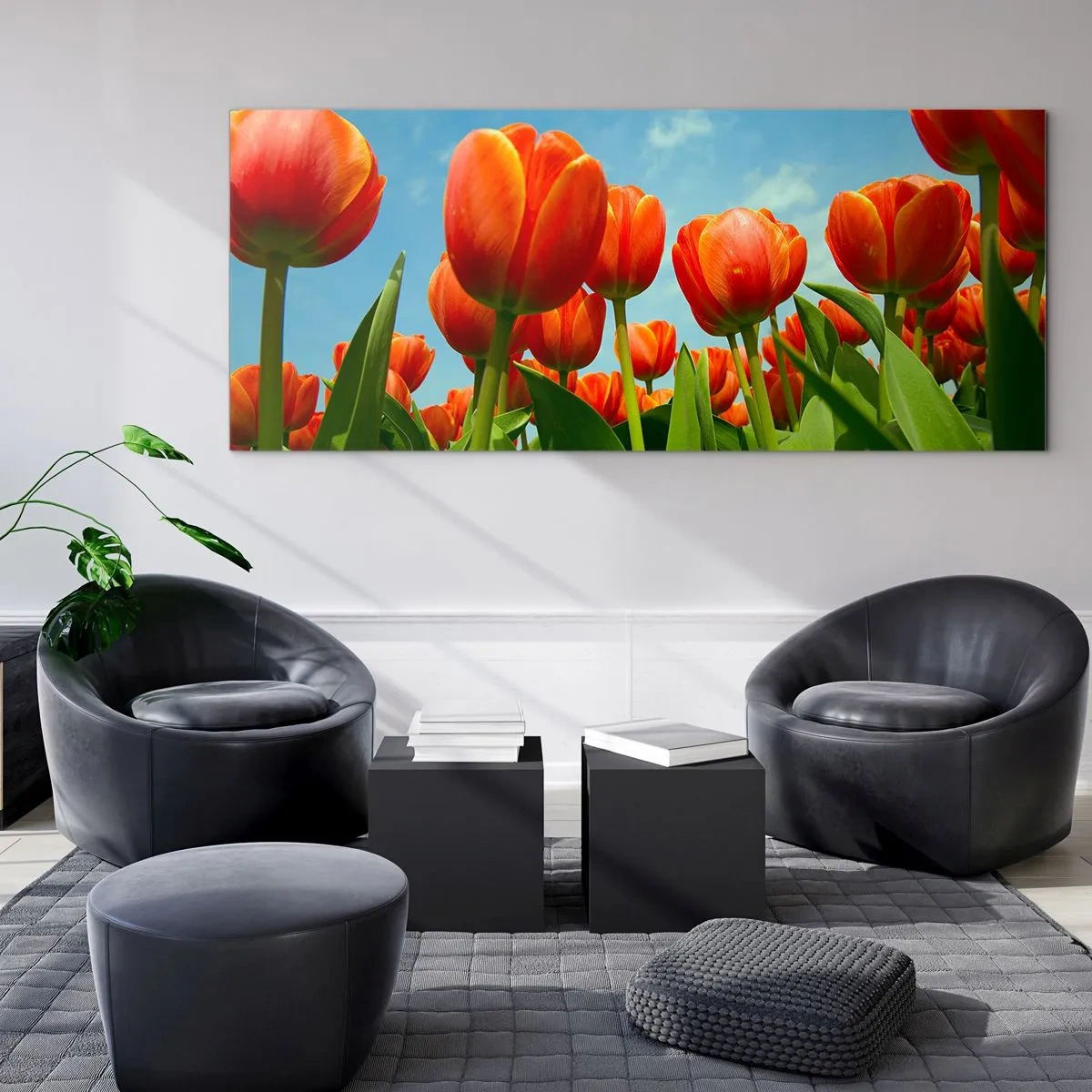 Üveg kép - A kék égen kívül semmire sincs szükségük az életükben - 140x50 cm