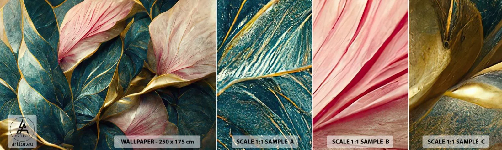 Fotótapéta Minta Öntapadós Deluxe Sticker - Természetes elegancia és stílus - Art Deco, Virágok, Elegancia - 100x30 cm