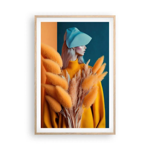 Poszter világos tölgy keretben - Bolyhos portré - 61x91 cm