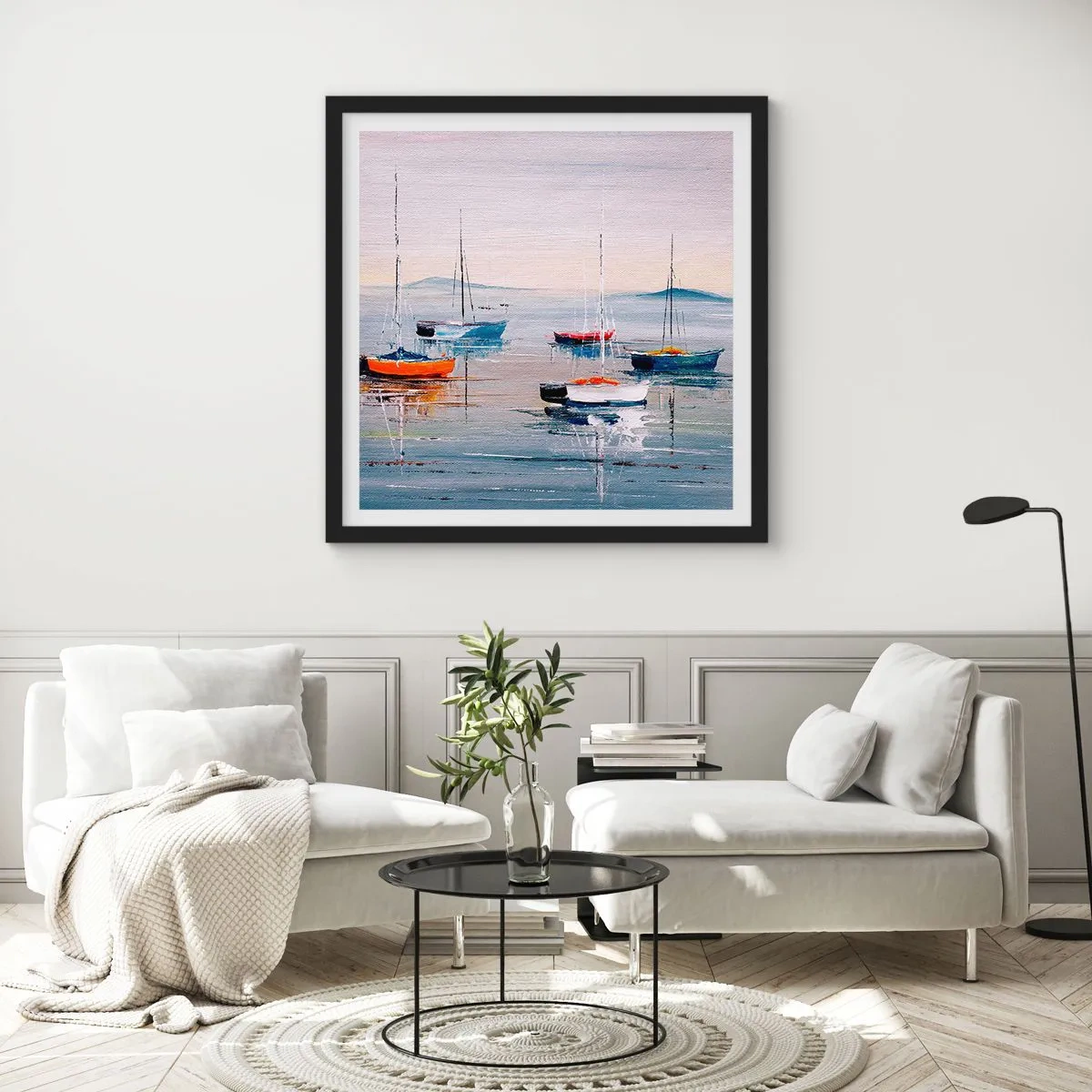 Poszter fehér keretben - Jól megérdemelt pihenés - 50x50 cm